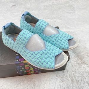 Bernie Mev. Chick Weave Mary Jane Slip on shoes stretch knit memory foam